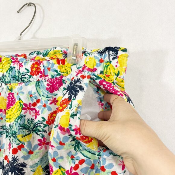 LOFT Colorful Fruit Print Linen Pull On Shorts Comfort Waist Novelty Summer XL - Picture 3 of 8